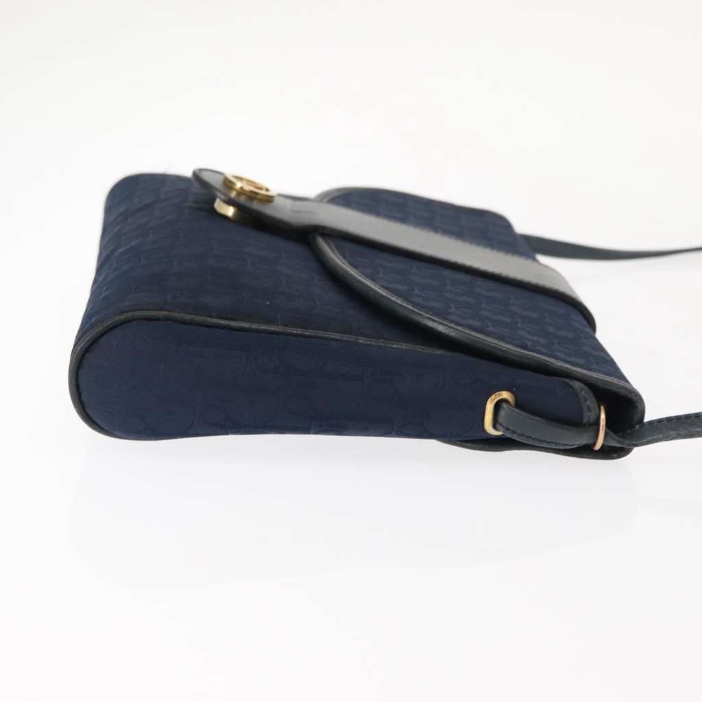 Christian Dior Vintage Trotter Shoulder Bag Navy Canvas Good condition - Inside View