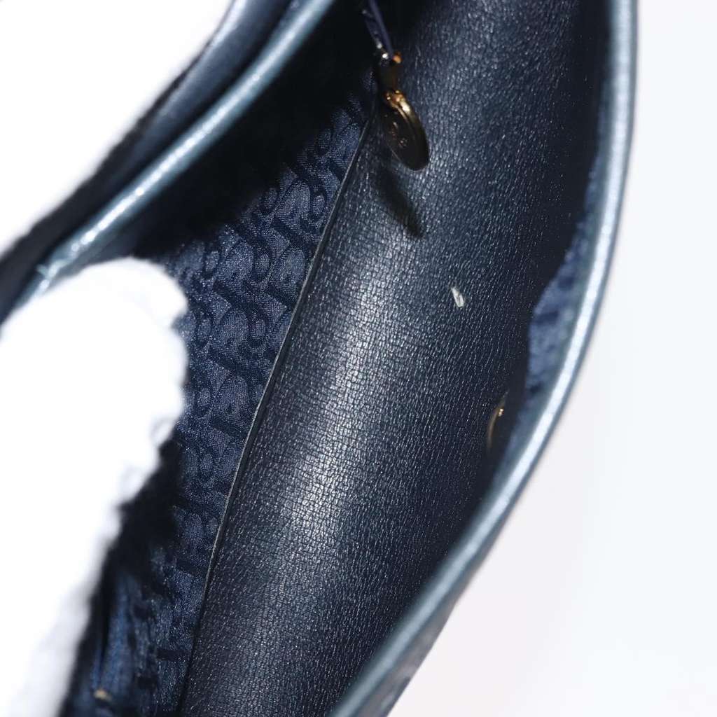 Christian Dior Vintage Trotter Shoulder Bag Navy Canvas Good condition - Box View