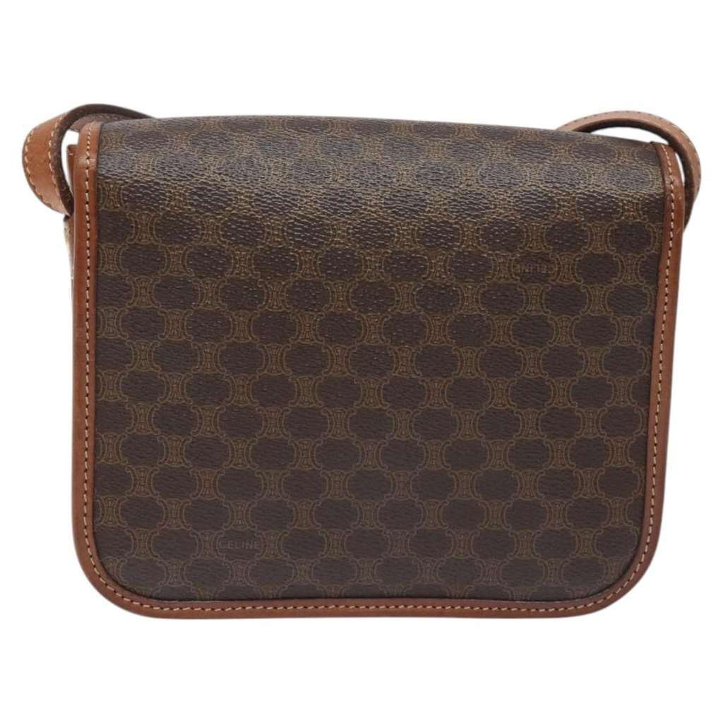 Celine Vintage Macadam Shoulder Bag Brown Canvas Good condition - Back View