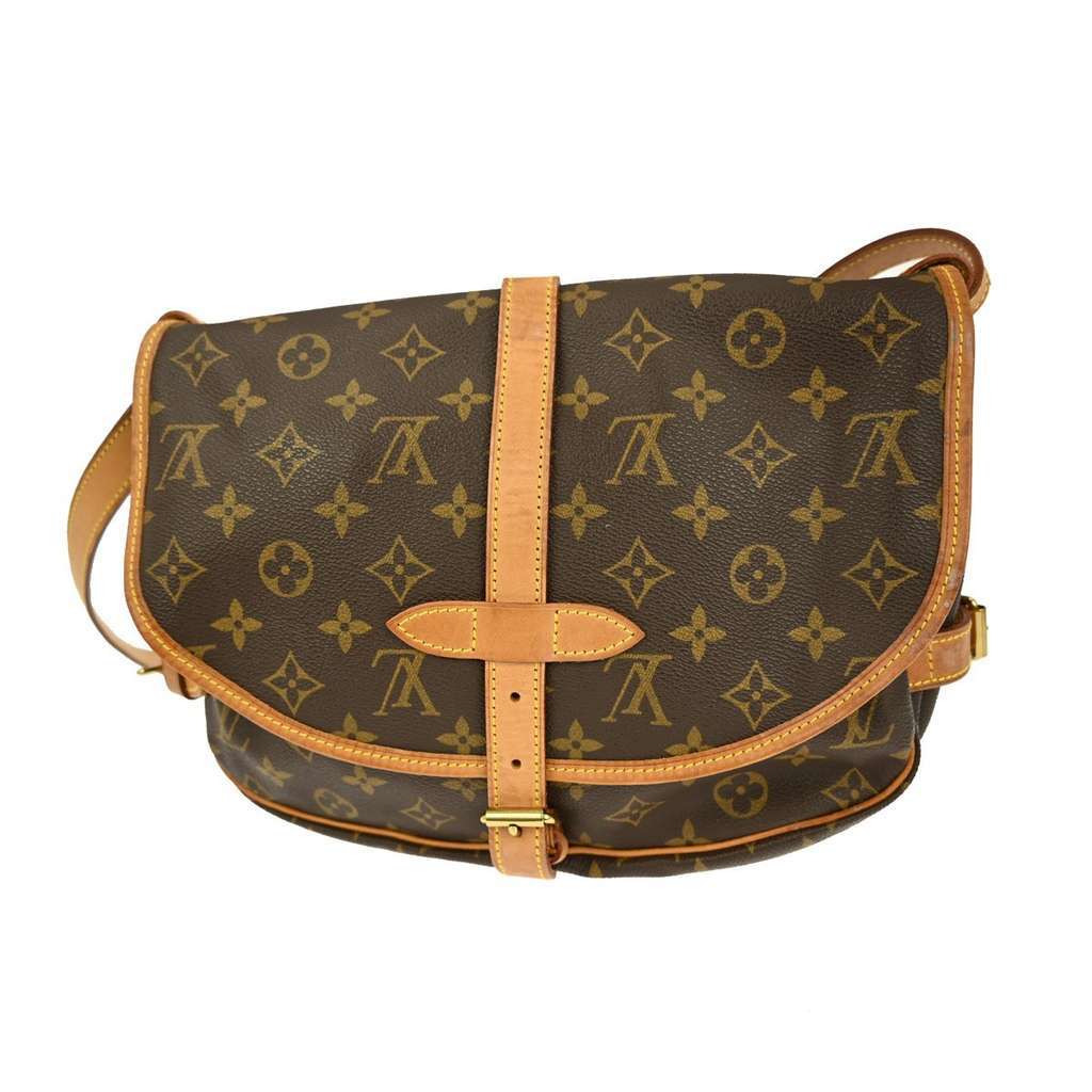 Louis Vuitton Saumur Handbag Brown Canvas Good condition - Back View