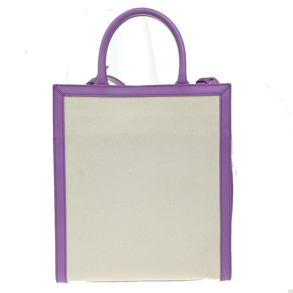 Celine Vertical Cabas Tote Purple Canvas Good condition - Back View