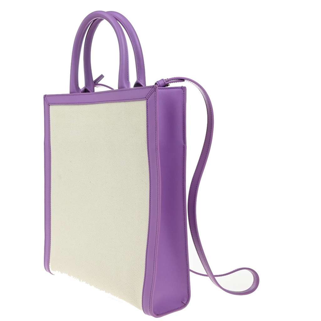 Celine Vertical Cabas Tote Purple Canvas Good condition - Model View