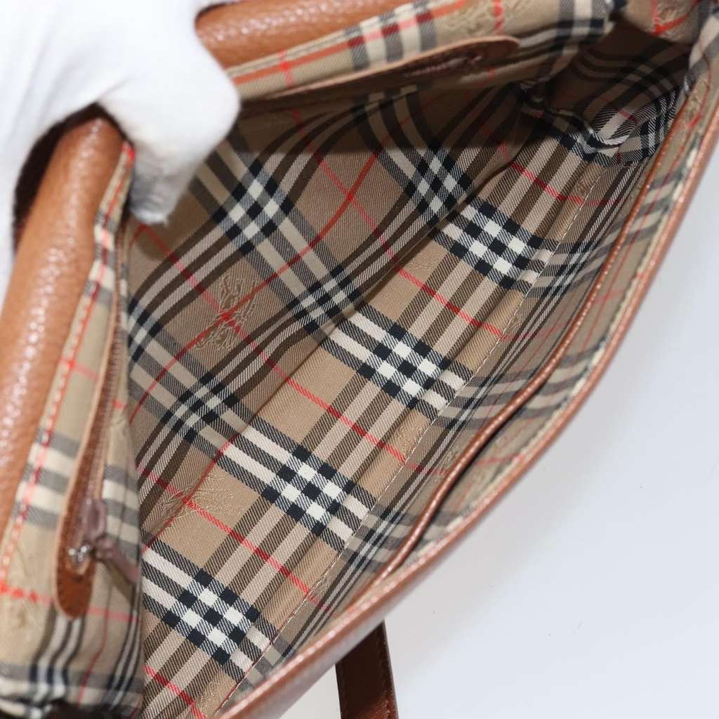 Burberry Vintage Shoulder Bag Brown Leather Good condition - Box View