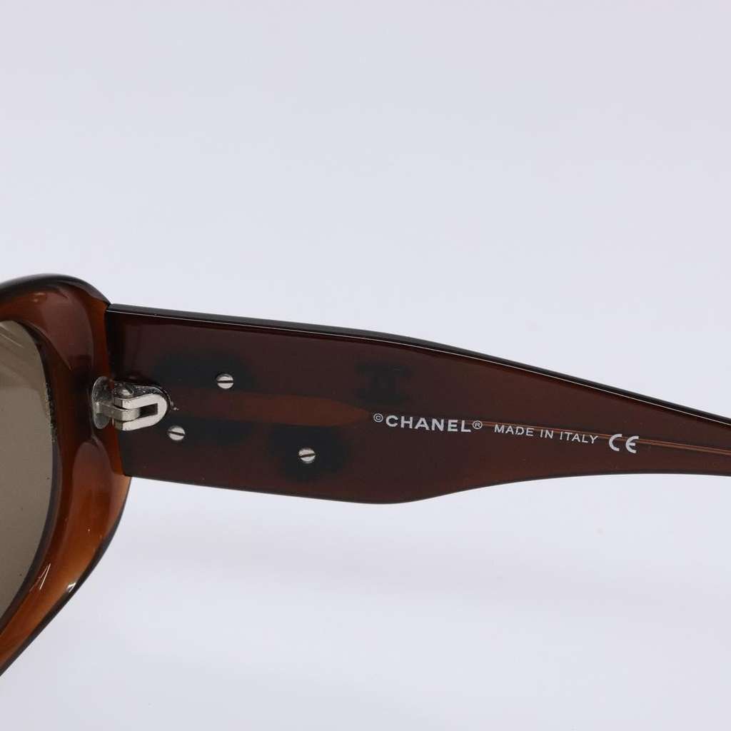 Chanel Camélia sunglasses Brown Plastic Good condition - Box View