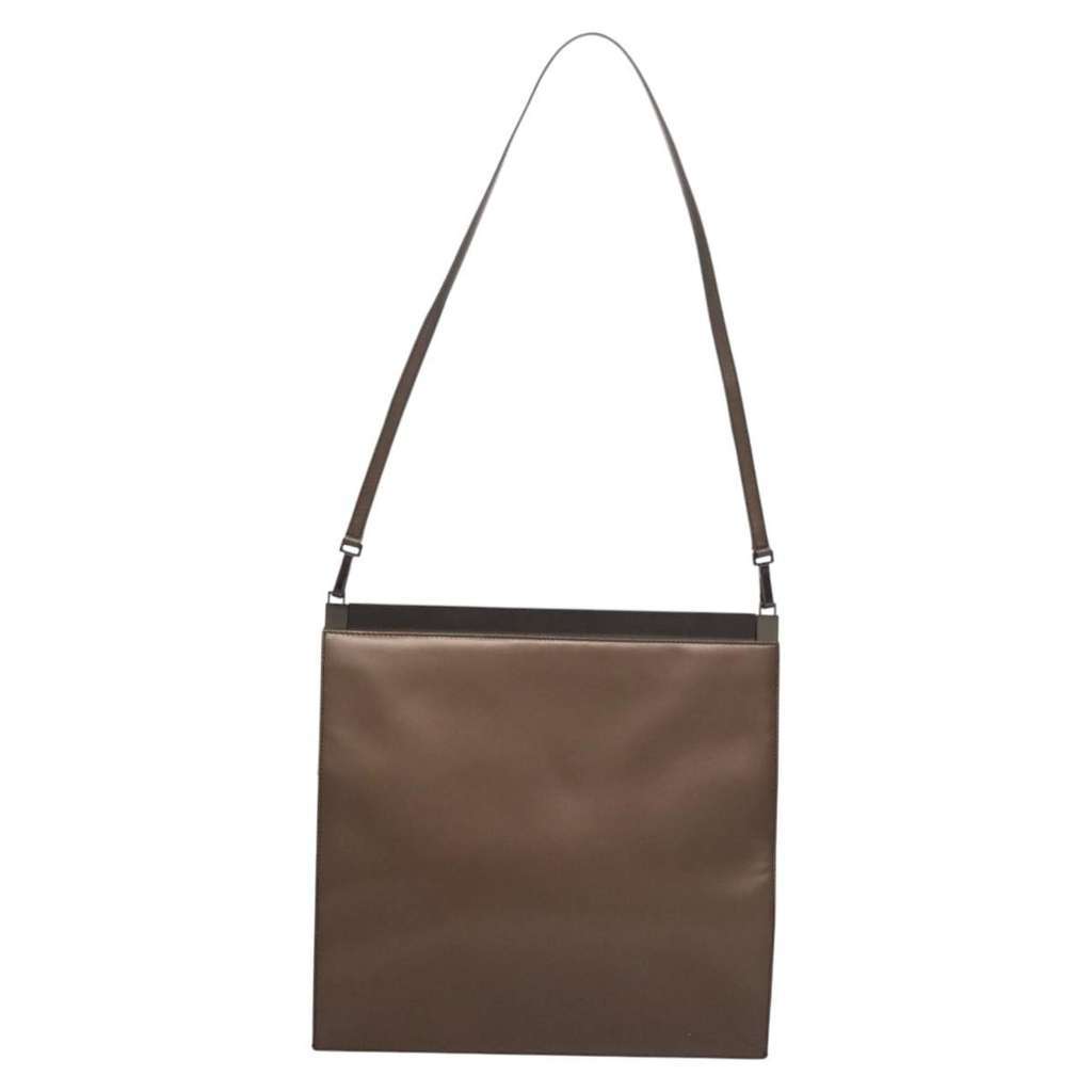 Gucci Vintage Shoulder Bag Brown Leather Good condition - Back View