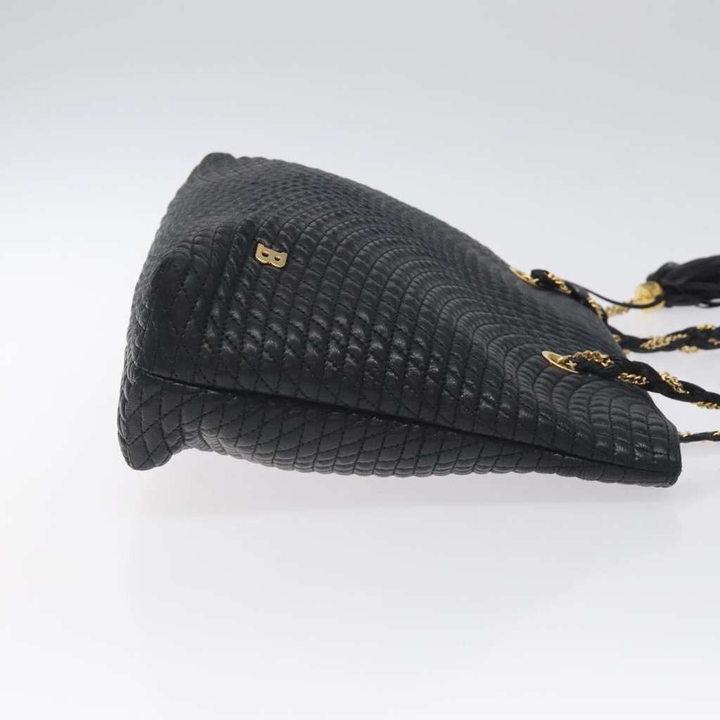 Bally Vintage Chain Shoulder Bag Black Leather Good condition - Inside View