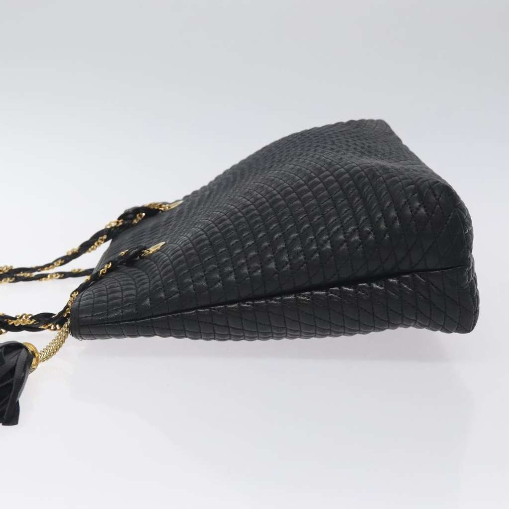 Bally Vintage Chain Shoulder Bag Black Leather Good condition - Model View