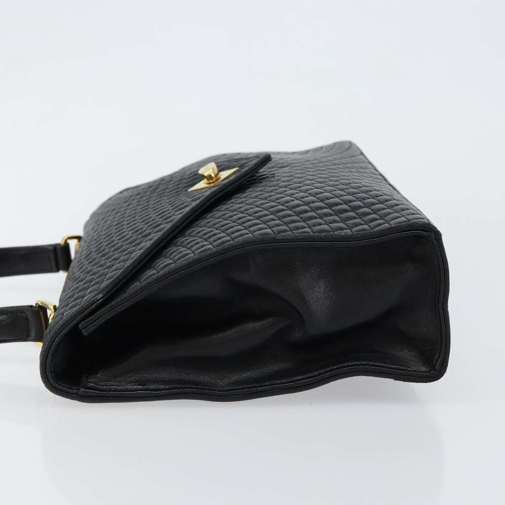 Bally Vintage Flap Handbag Black Leather Good condition - Model View