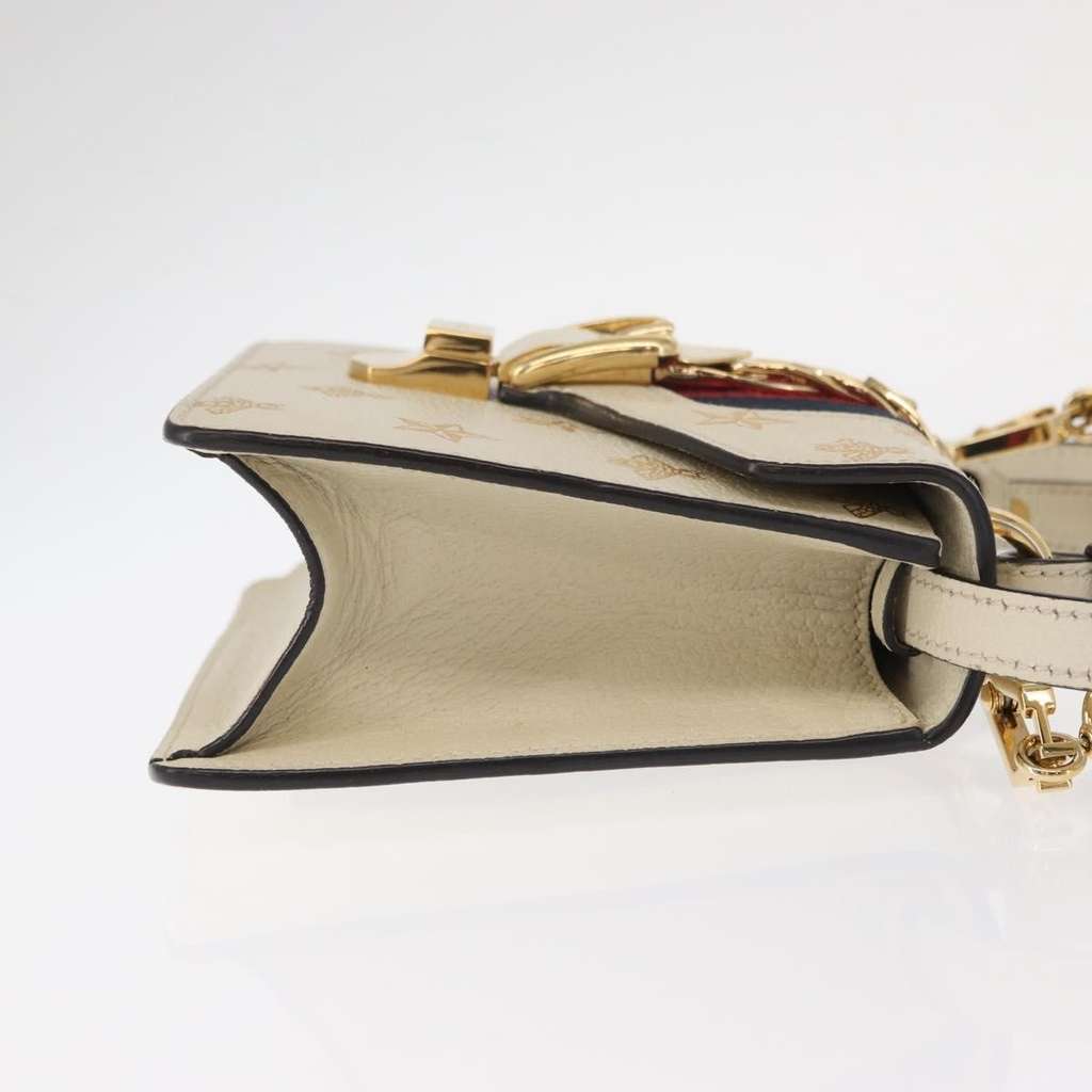 Gucci Sylvie Top Handle Bag Beige Leather Good condition - Inside View