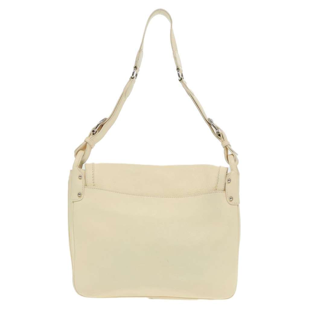 Salvatore Ferragamo Gancini Shoulder Bag Beige Leather Good condition - Back View