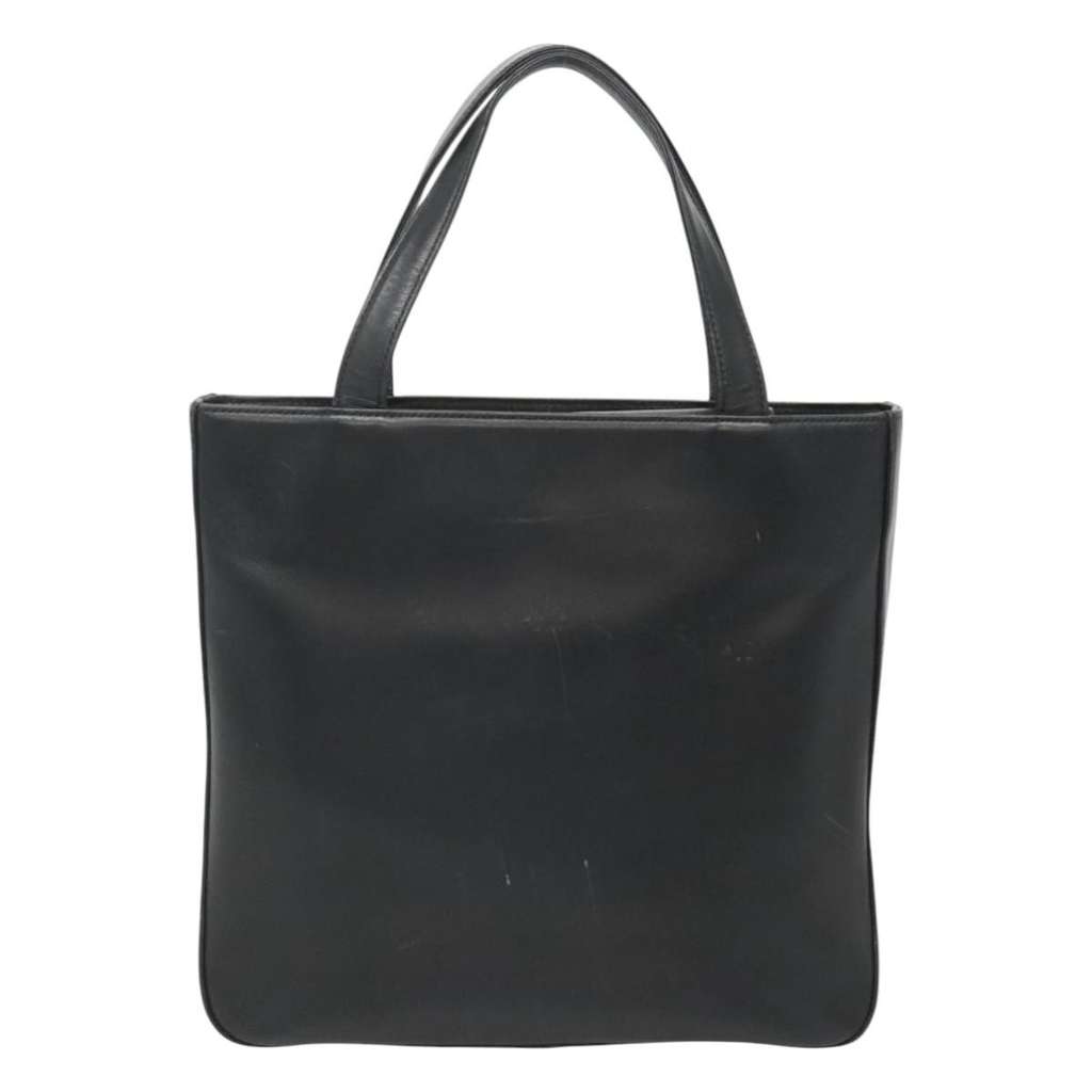 Burberry Nova Check Tote Black Leather Good condition - Back View