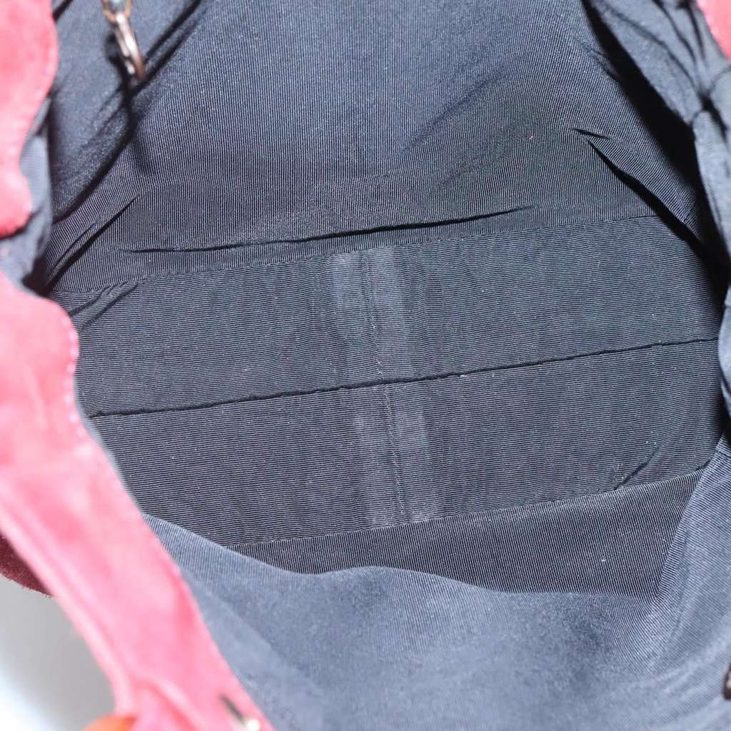 Chanel Vintage Resin Chain Tote Red Suede Good condition - Box View