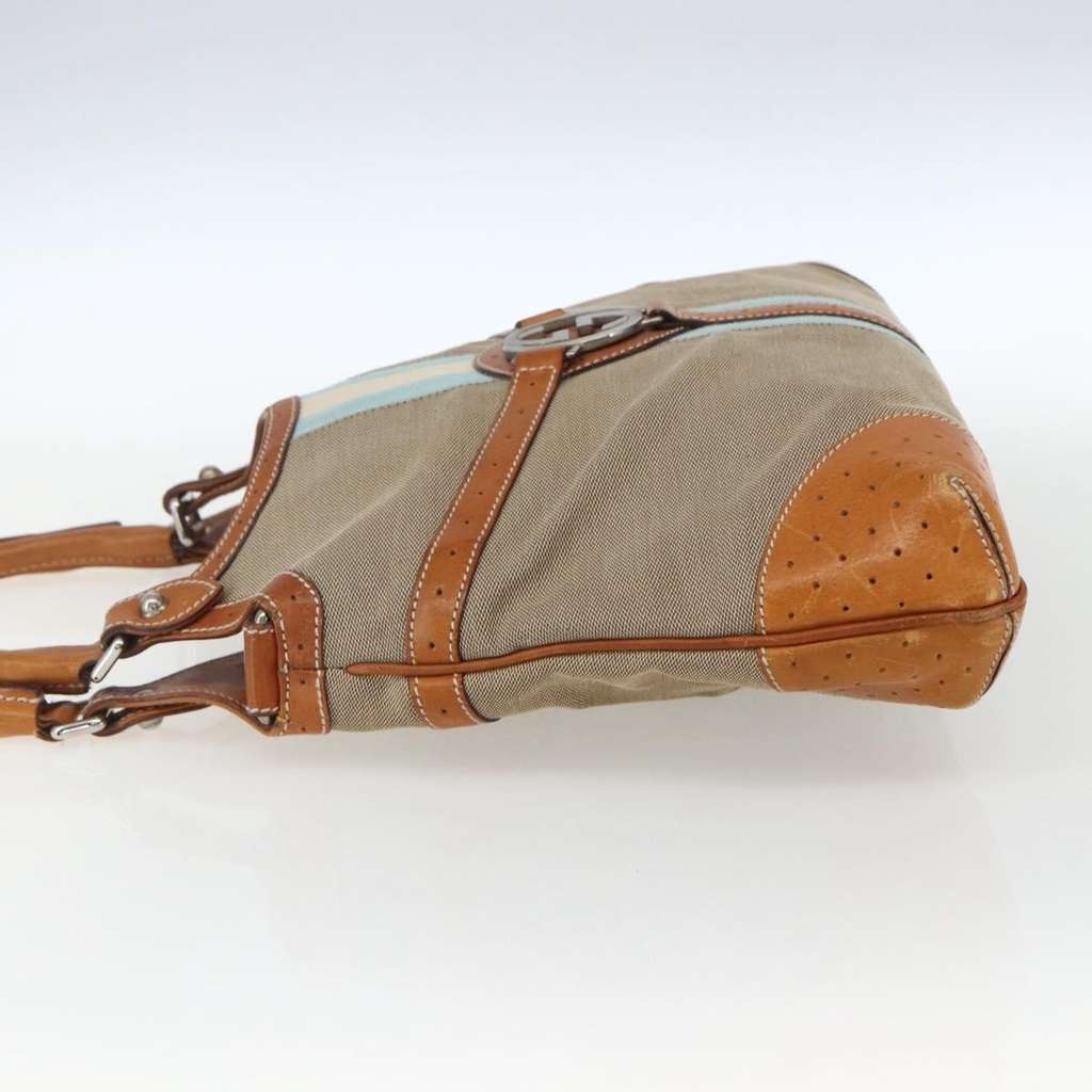 Gucci Reins Web Shoulder Bag Beige Canvas Good condition - Inside View
