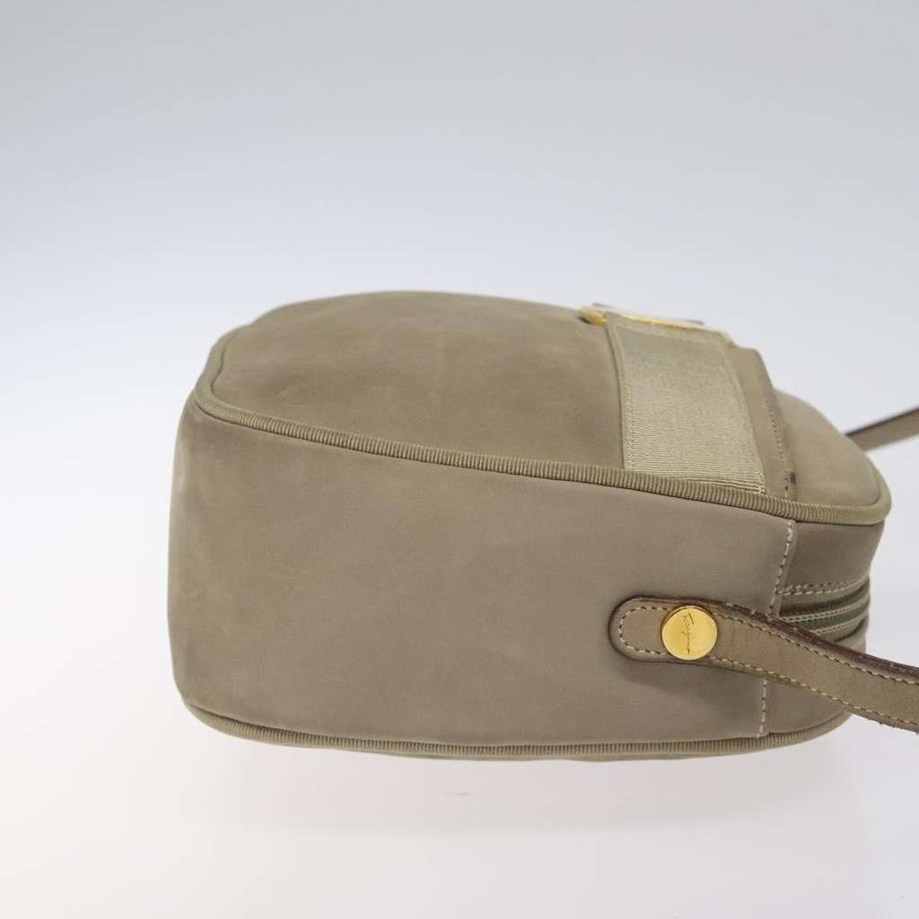 Salvatore Ferragamo Vala Shoulder Bag Beige Suede Good condition - Inside View