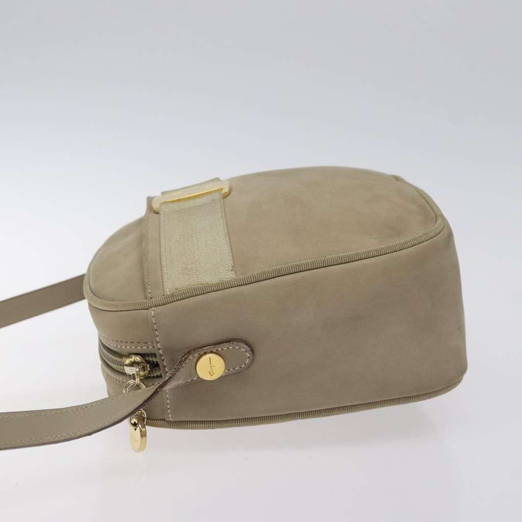 Salvatore Ferragamo Vala Shoulder Bag Beige Suede Good condition - Model View