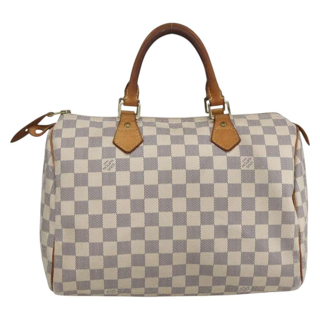 Louis Vuitton Speedy Handbag White Canvas Fair condition - Back View