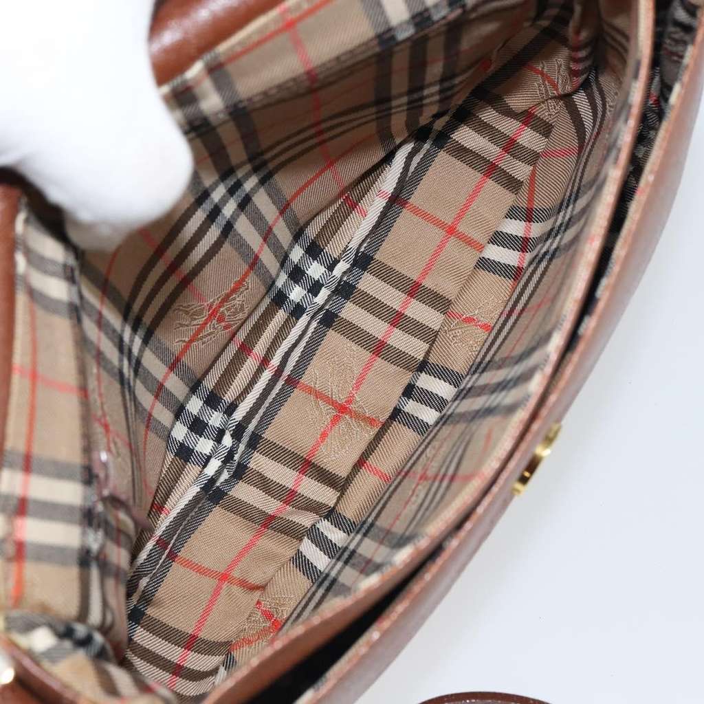 Burberry Vintage Shoulder Bag Brown Leather Good condition - Box View