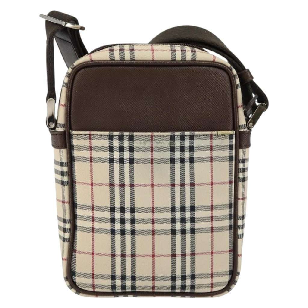 Burberry Nova check Shoulder bag Beige Canvas Good condition - Back View