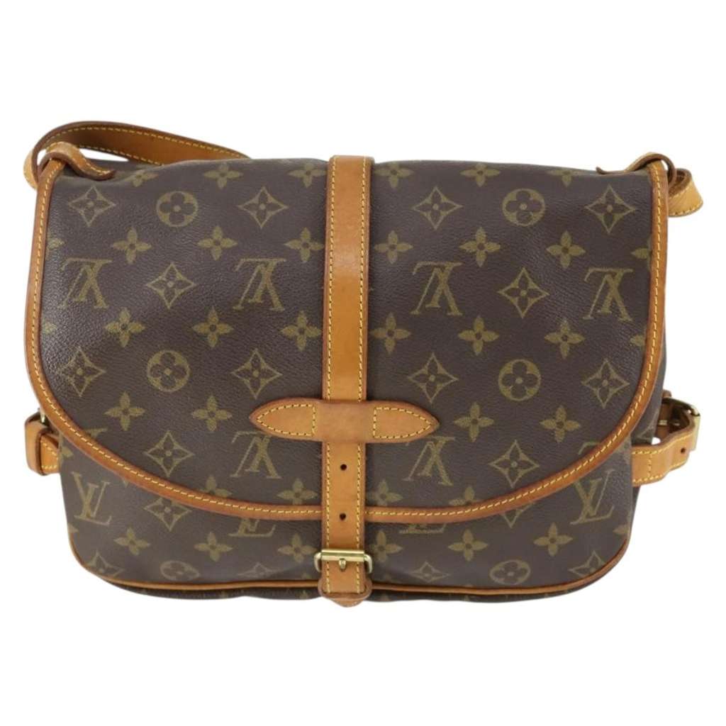 Louis Vuitton Saumur Handbag Brown Canvas Good condition - Back View