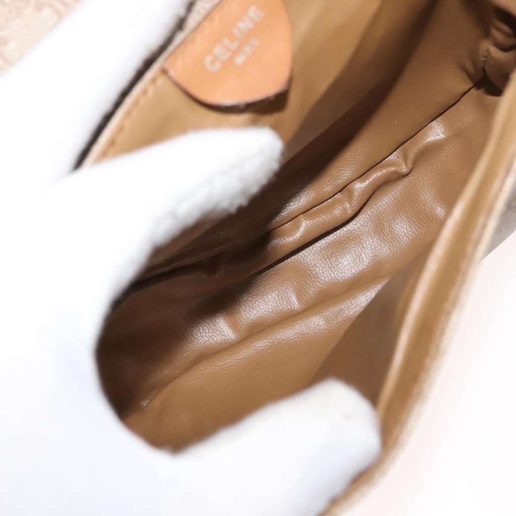 Celine Vintage Macadam Shoulder Bag Beige Canvas Good condition - Box View