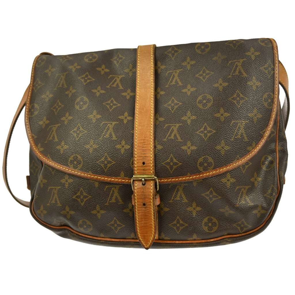 Louis Vuitton Saumur Handbag Brown Canvas Fair condition - Back View