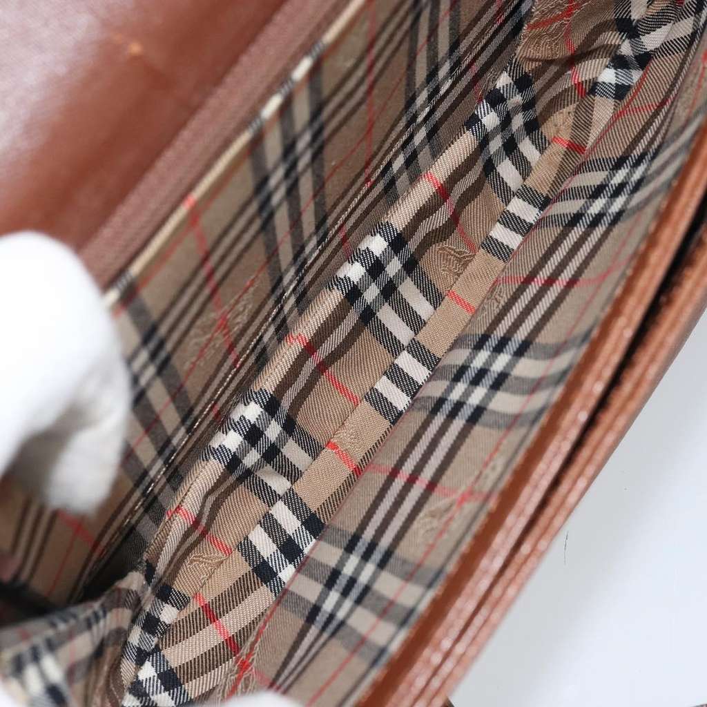 Burberry Flap Shoulder Bag Brown Leather Good condition - Box View