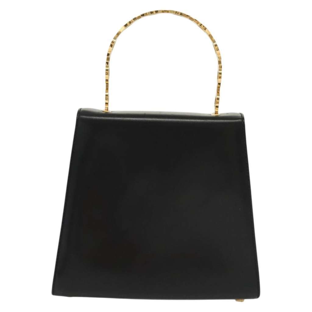 Salvatore Ferragamo Vintage Gancini Convertible Top Handle Bag Black Leather Good condition - Back View
