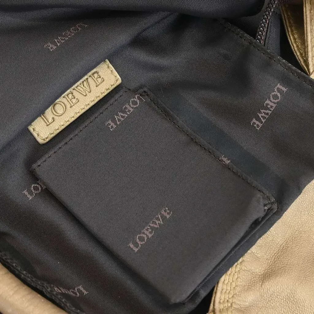 Loewe Anagram Logo Nappa Aire Hand Bag Gold Leather Good - Inside View