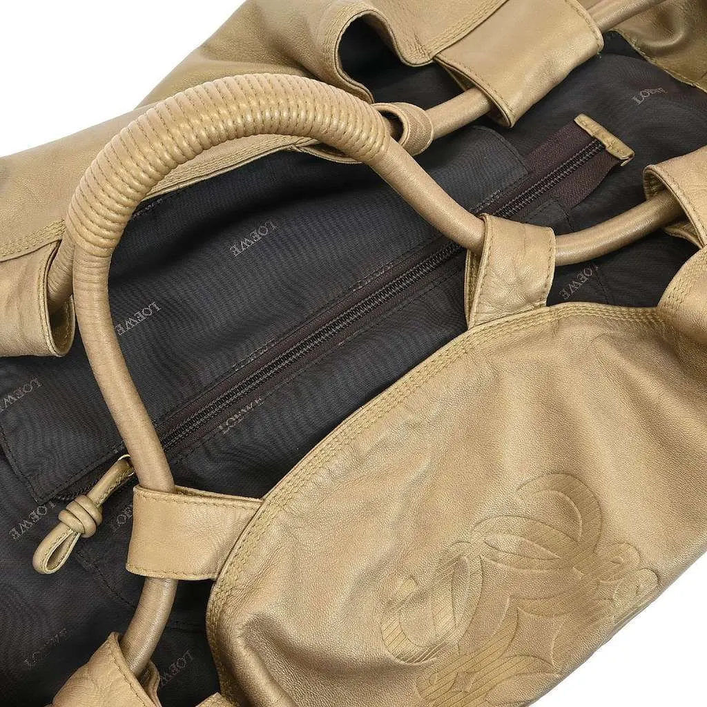 Loewe Anagram Logo Nappa Aire Hand Bag Gold Leather Good - Box View