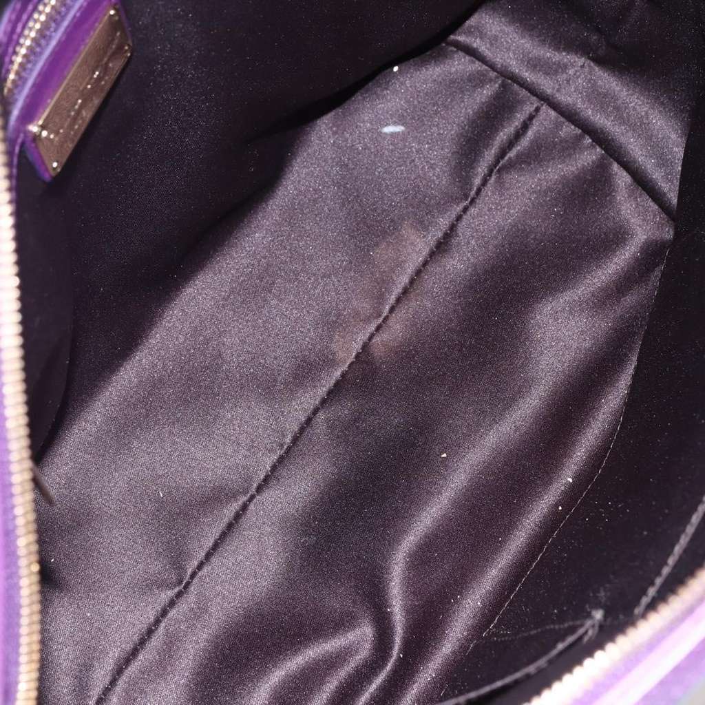 Salvatore Ferragamo Vintage Fiamma Satchel Purple Leather Good condition - Box View