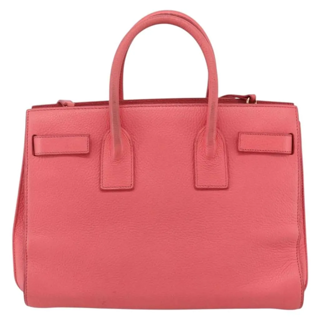 Saint Laurent Sac de Jour Bag Pink Leather Good - Back View