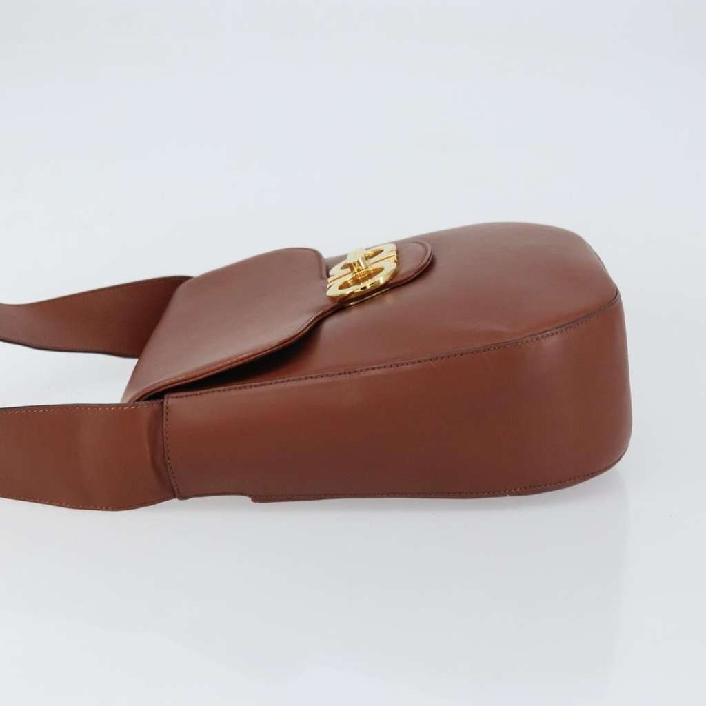 Salvatore Ferragamo Gancini Shoulder Bag Brown Leather Good condition - Model View