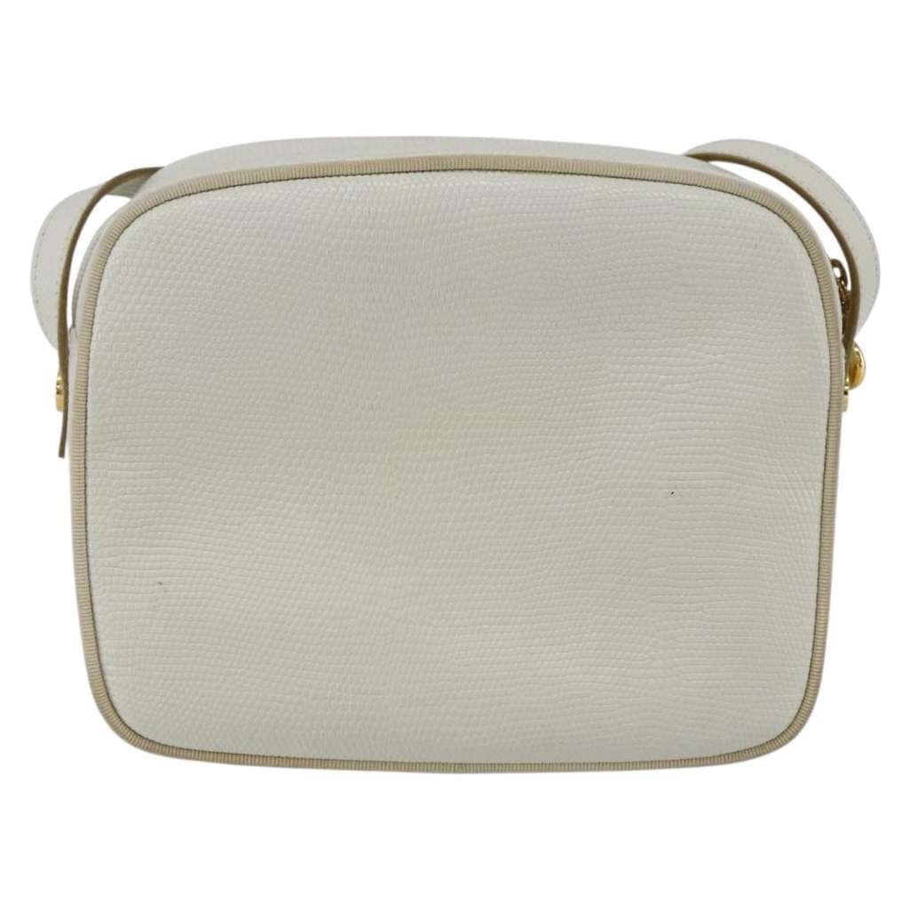 Salvatore Ferragamo Vala Shoulder Bag White Leather Good condition - Back View