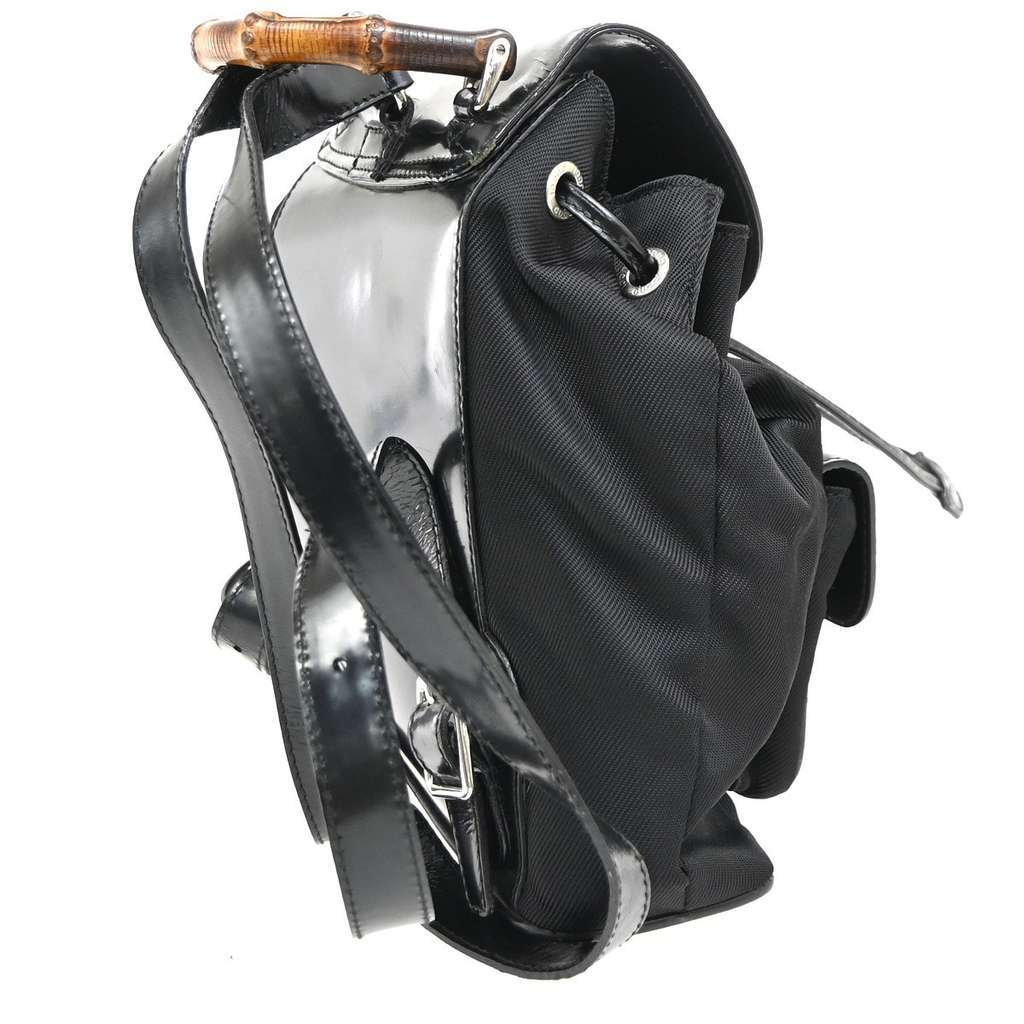 Gucci Vintage Bamboo Backpack Black Good condition - Model View