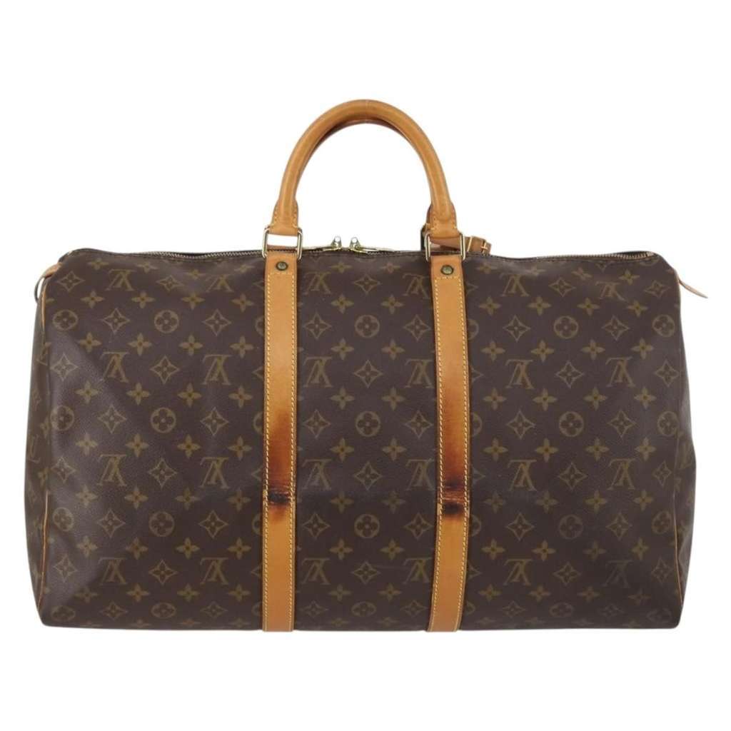 Louis Vuitton Keepall Bag Brown Canvas Fair condition - Back View