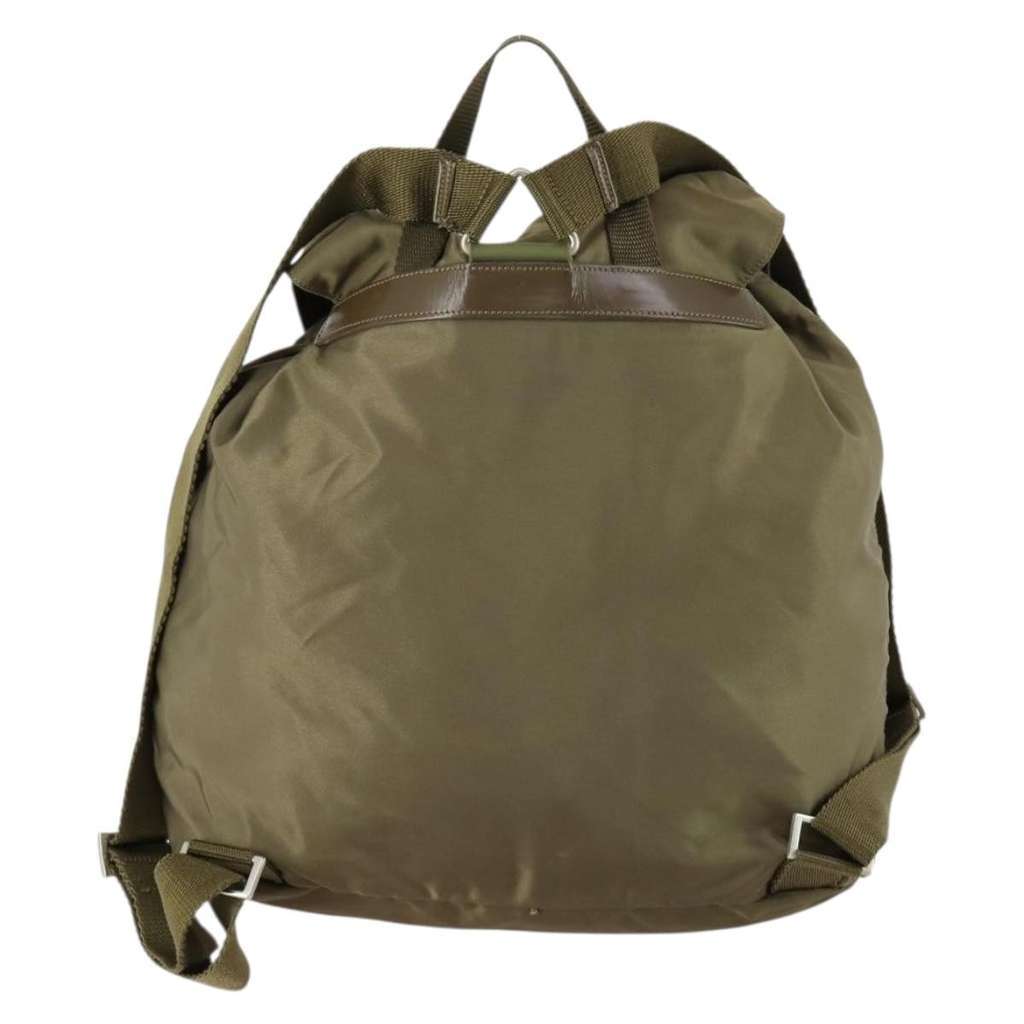 Prada Vela Double Front Pocket Backpack Khaki Good condition - Back View