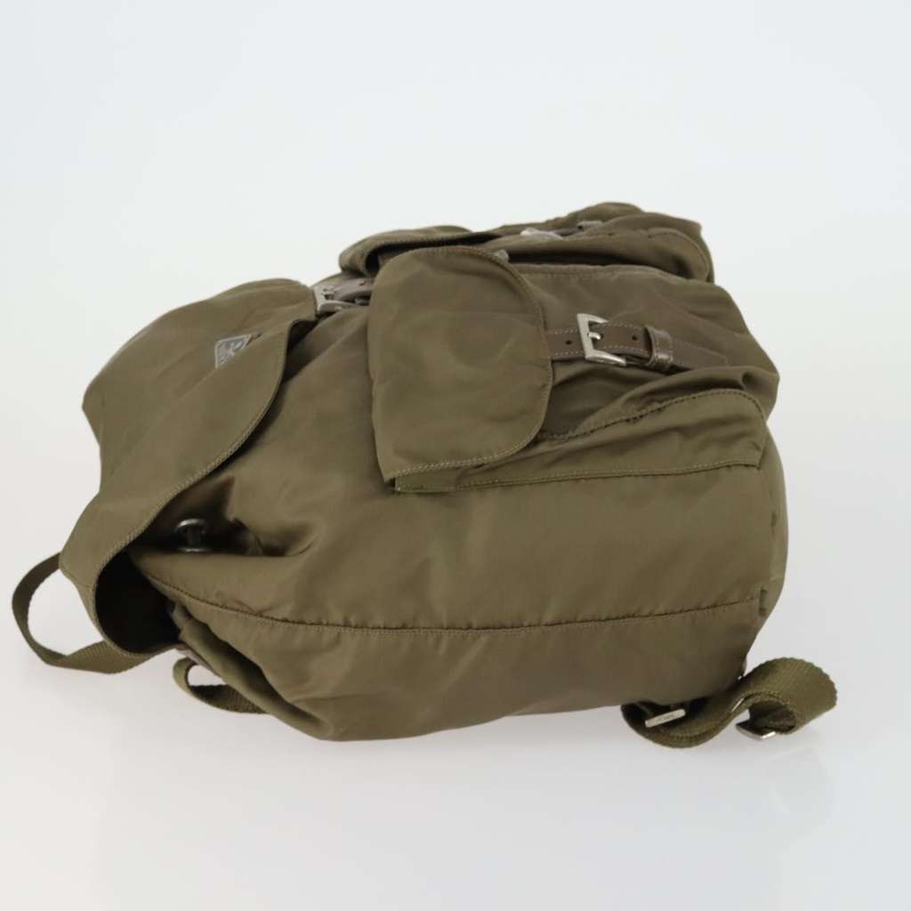 Prada Vela Double Front Pocket Backpack Khaki Good condition - Model View
