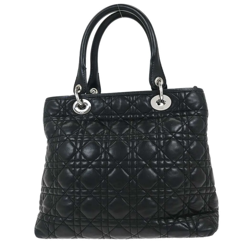 Dior Vintage Lady Dior Bag Black Leather Good - Back View