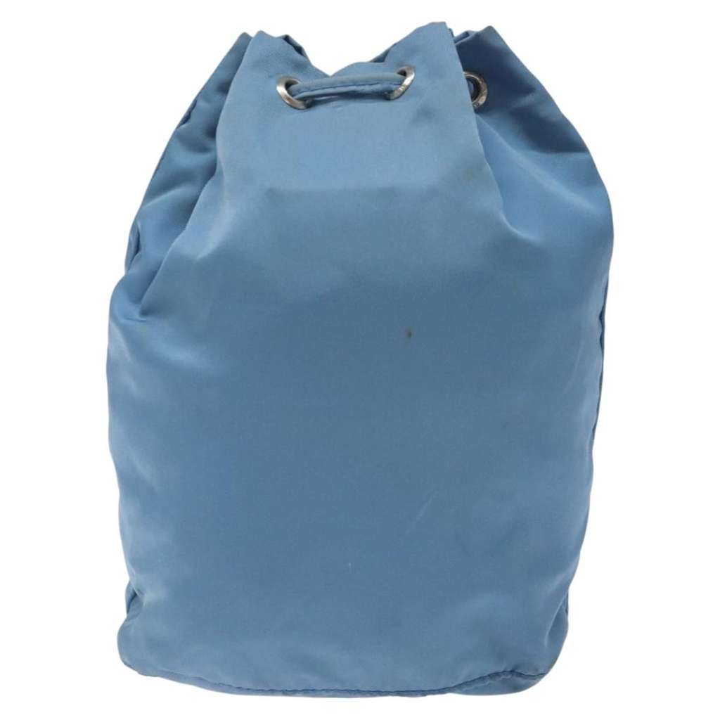 Prada Drawstring Wristlet Bucket Bag Blue Good condition - Back View