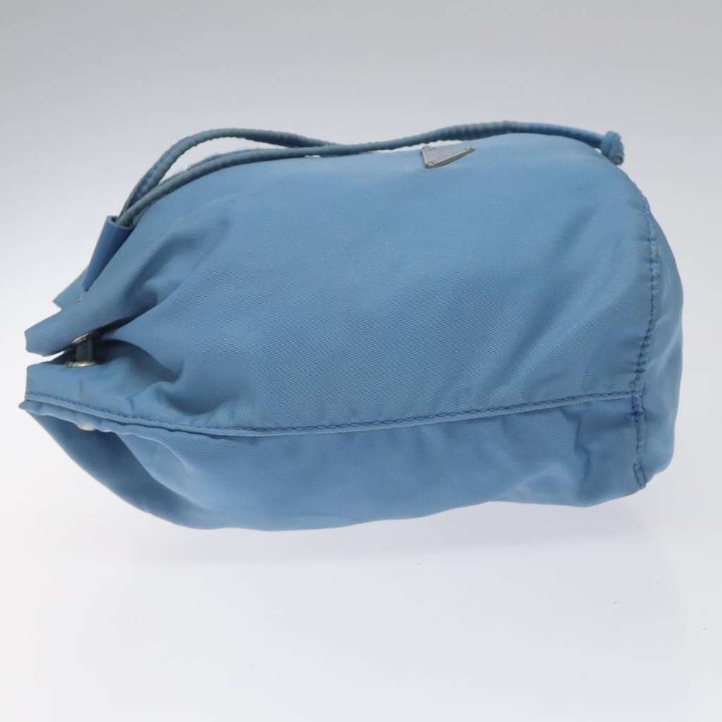 Prada Drawstring Wristlet Bucket Bag Blue Good condition - Model View
