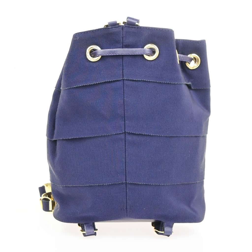 Salvatore Ferragamo Vara Chain Backpack Purple Canvas Good condition - Back View