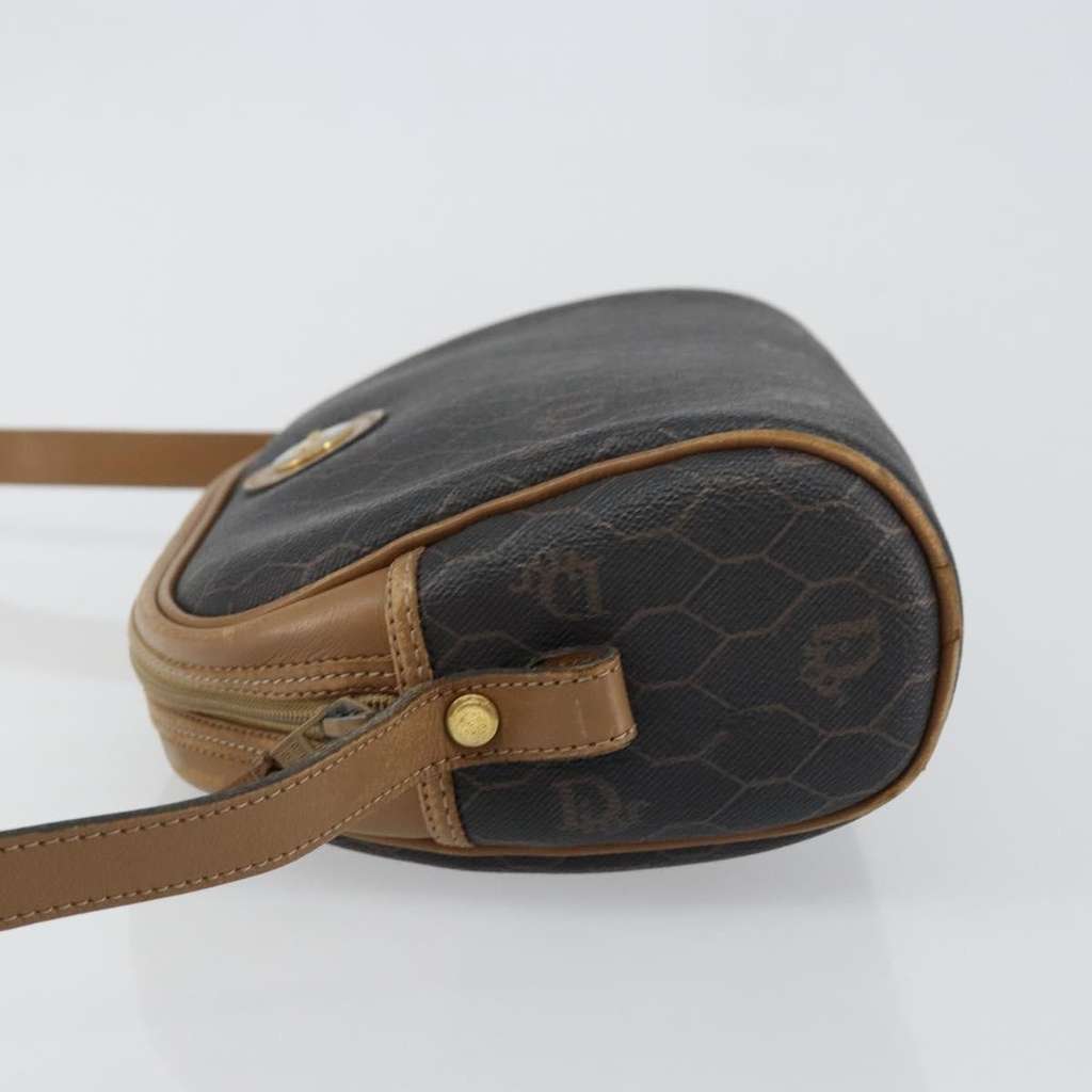 Christian Dior Vintage Honeycomb Shoulder Bag Black Canvas Good condition - Model View