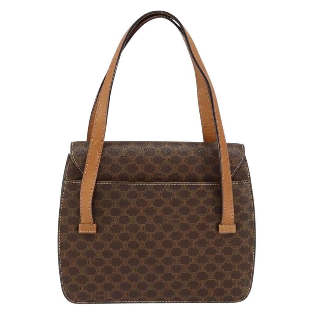 Celine Vintage Macadam Handbag Brown Canvas Good condition - Back View