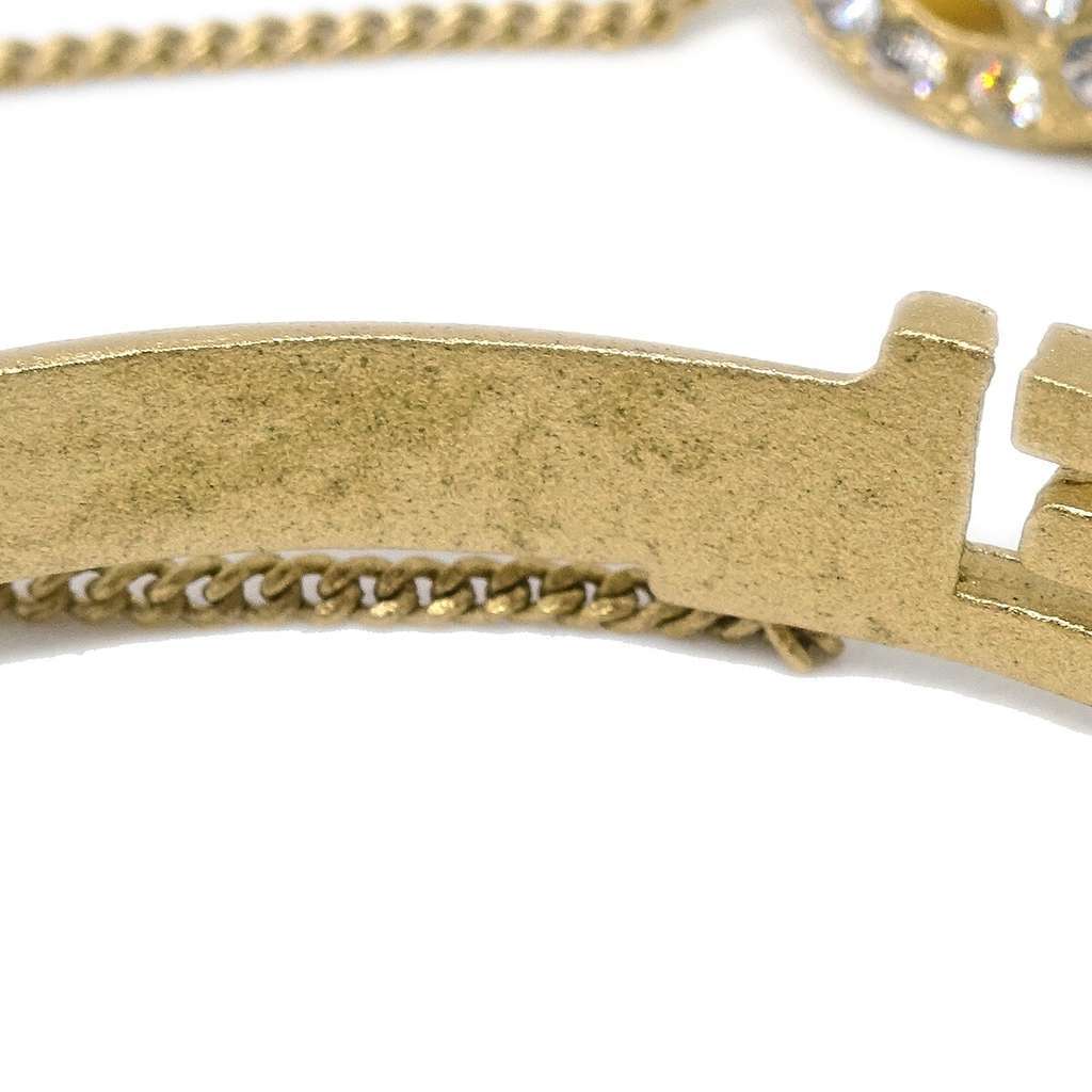 Chanel Logo Bangle with Chain Attached CC Ring Gold Good condition - Inside View