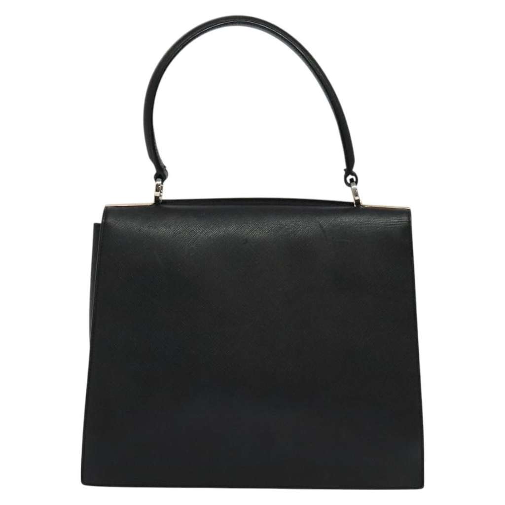 Salvatore Ferragamo Double Gancini Top Handle Bag Black Leather Good condition - Back View