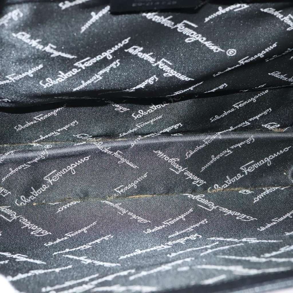 Salvatore Ferragamo Double Gancini Top Handle Bag Black Leather Good condition - Box View