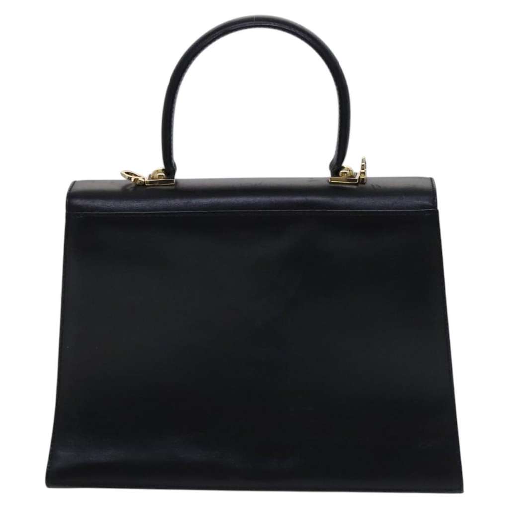 Salvatore Ferragamo Gancini Convertible Top Handle Bag Black Leather Good condition - Back View