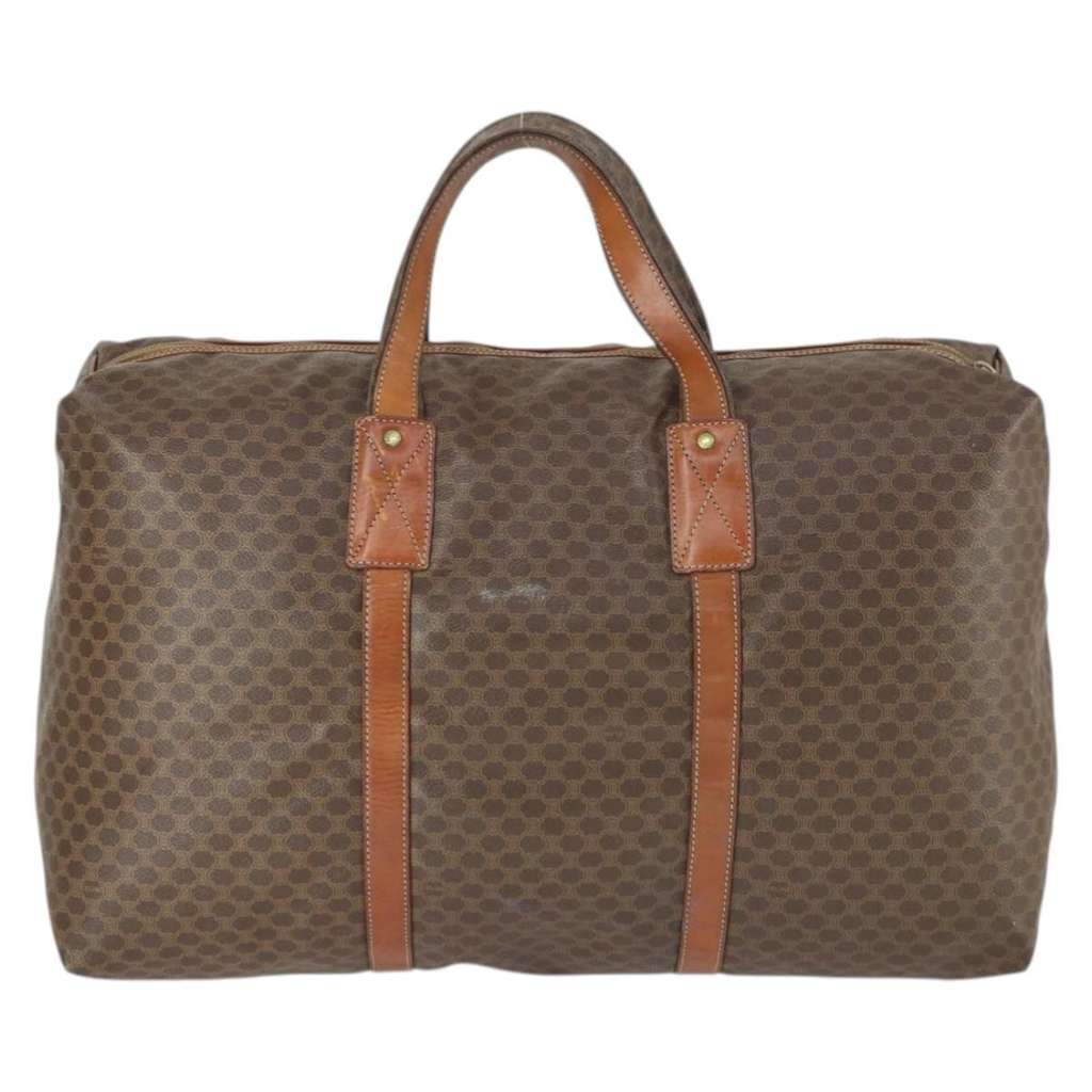 Celine Vintage Macadam Boston bag Brown Canvas Fair condition - Back View