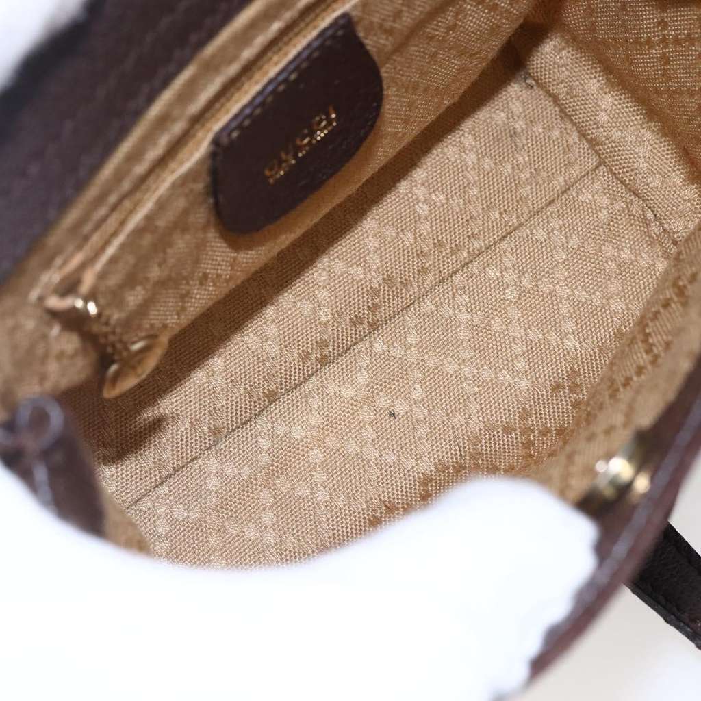 Gucci Vintage Bamboo Front Pocket Tote Brown Suede Good condition - Box View