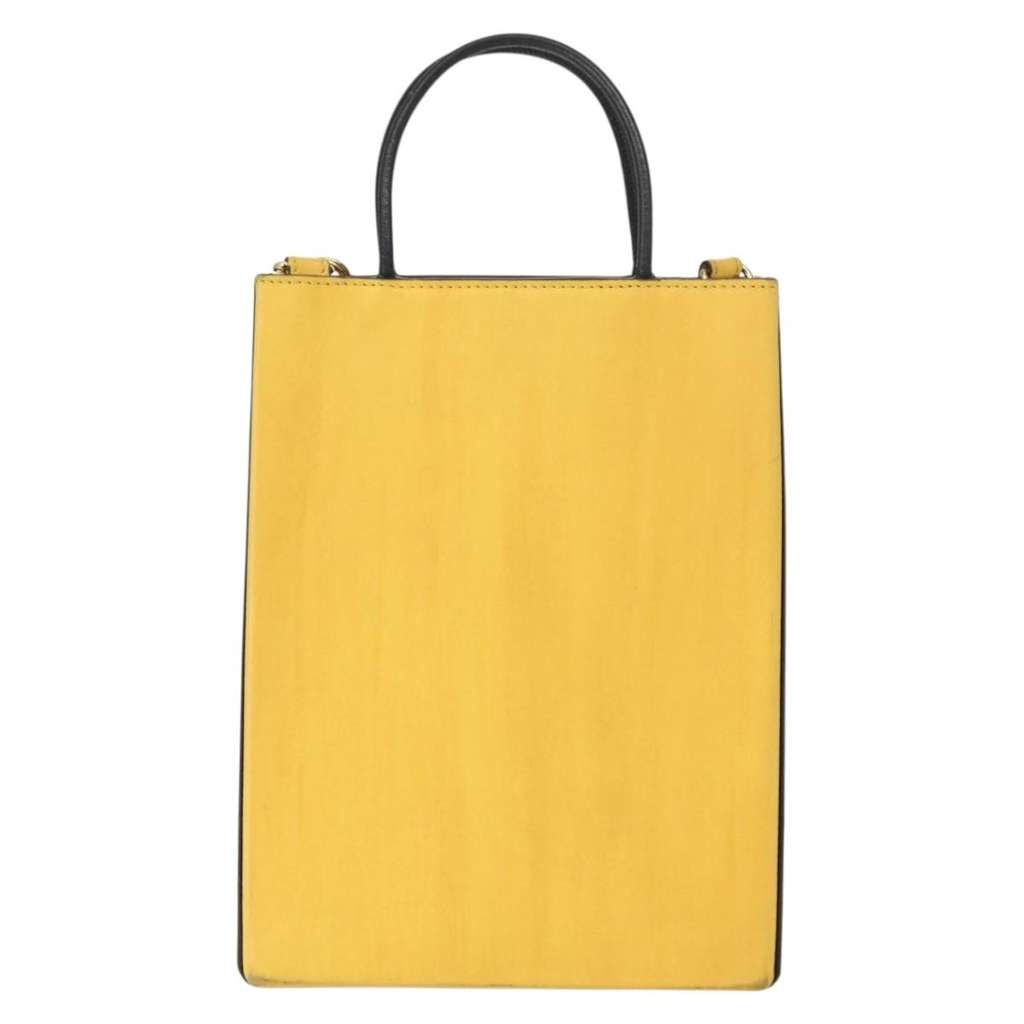 Fendi Pack Shopping Tote Yellow Leather Good condition - Back View